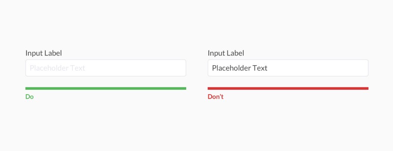 Placeholder-ы должны быть менее заметны, чем вводимый текст